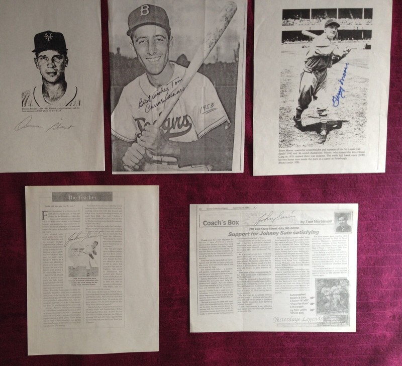 INTERESTING GROUP: PHOTOCOPIES SIGNED BY MAJOR LEAGUE BASEBALL PLAYERS - SEE PIX