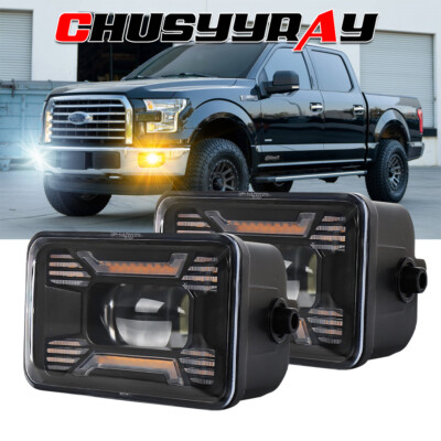 LED Fog Lights Front Bumper Lamps with DRL For Ford F150 215-2020 Amber+white