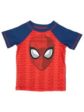 Marvel Toddler Boys Red Blue Spider-Man Rash Guard Swim Shirt 2T