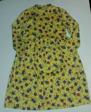 Hanna Andersson Vintage Yellow Flower Dress Floral Girls Sz 140 14 USA Made