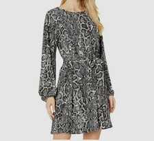 $148 Show Me Your Mumu Women's Black Snakeskin-Printed Stretch Mini Dress Size S