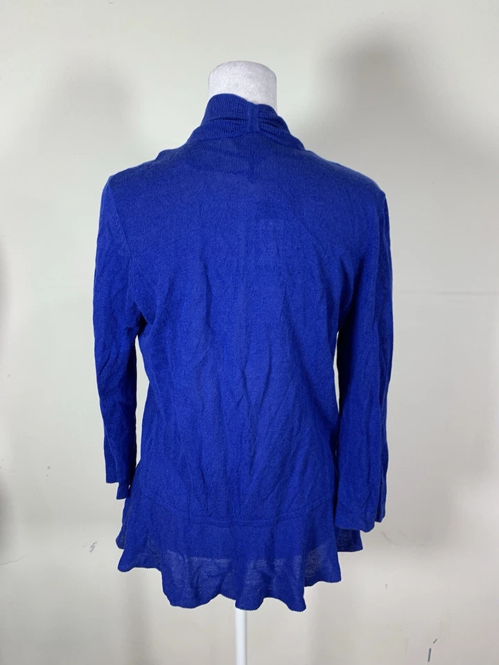 Cardigã feminino Verve Ami cor azul sólido manga 3/4 tamanho M - Imagem 3 de 4