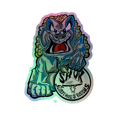 Holographic Foo dog sticker