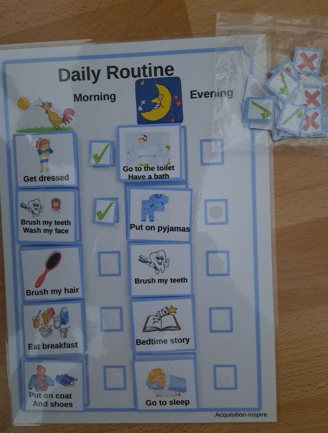 Daily routine chart, toddler chart, kids | Grelly UK