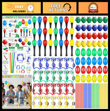 120 Pcs Maracas Shakers Set - Egg Shaker, Hand Bells, Percussion Instruments