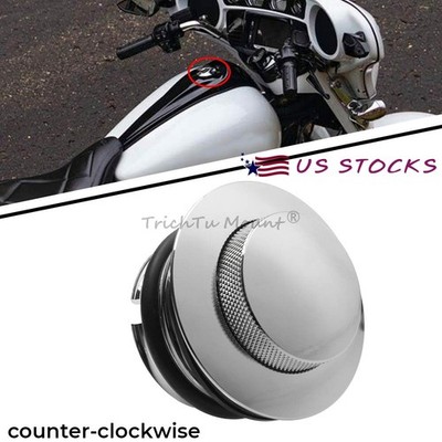 Chrome Pop-up Flush Cover Fuel Gas Tank Cap For Harley Softail Dyna Sportster