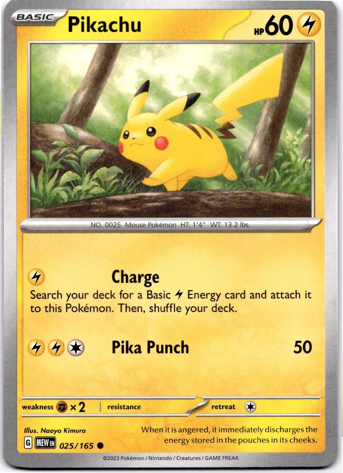 Pikachu - Common SV: Scarlet & Violet 151 025/165 NM Pokemon