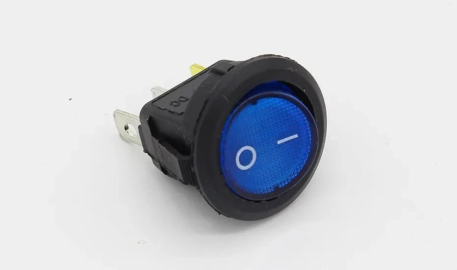 Interrupteur ON OFF avec lumière BLEUE ronde rectangulaire 20 mm SPST 250V 6A... - Photo 1/1