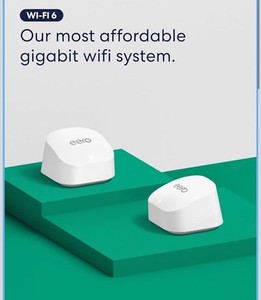 Eero 6 Wi-Fi à double bande Mesh 6 Système 2-Pack Wi-Fi sans fil blanc