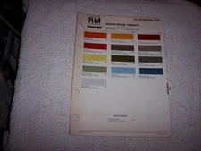 1974 INTERNATIONAL HARVESTER EXTERIOR R-M PAINT CHIP COLOR CHART   #456