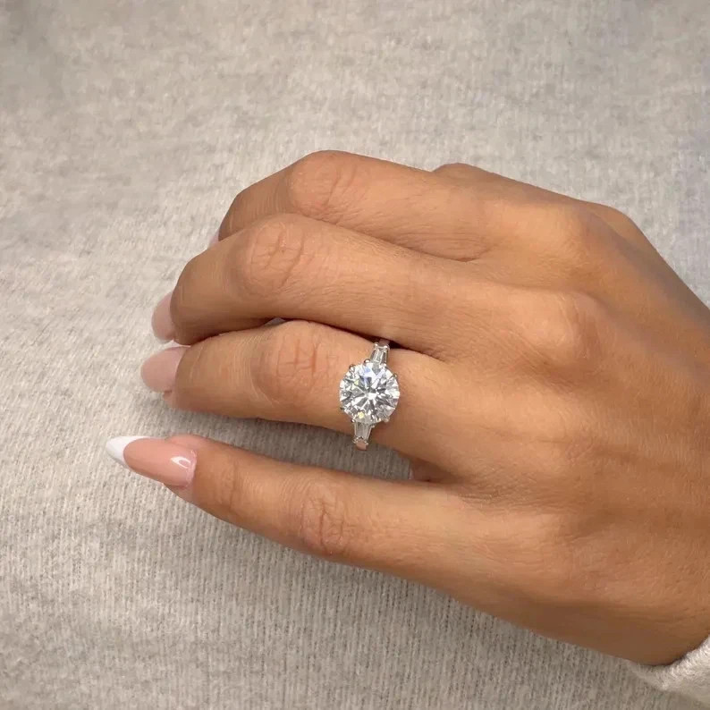 3.50Ct Round Cut 950 Platinum IGI Certified Lab Grown Diamond Wedding Ring