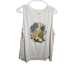 Roxy Tank Top Girls Large 12 Ivory Freshly Gr...