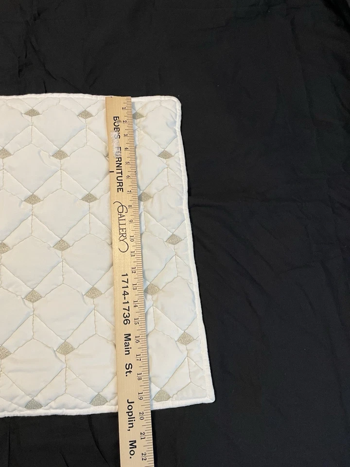 Velvet Sham Pottery Barn Modern Baby Kids Coco Gold Romantic 27x20 Geometric - Image 4 of 4