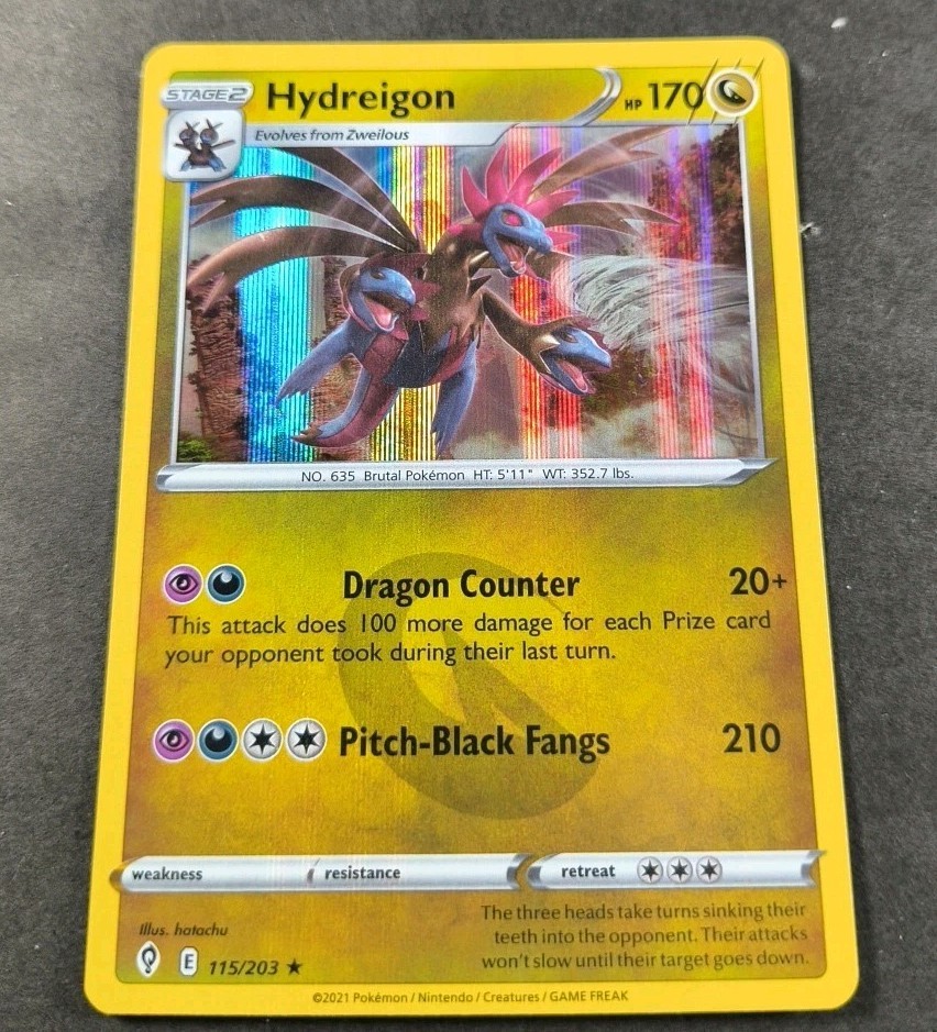 Pokemon Evolving Skies Hydreigon Holo Rare Card 115/203 NM