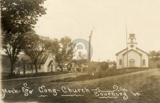 Meth and Cong Church, Coventry VT Vermont RPPC Photo Postcard COPY