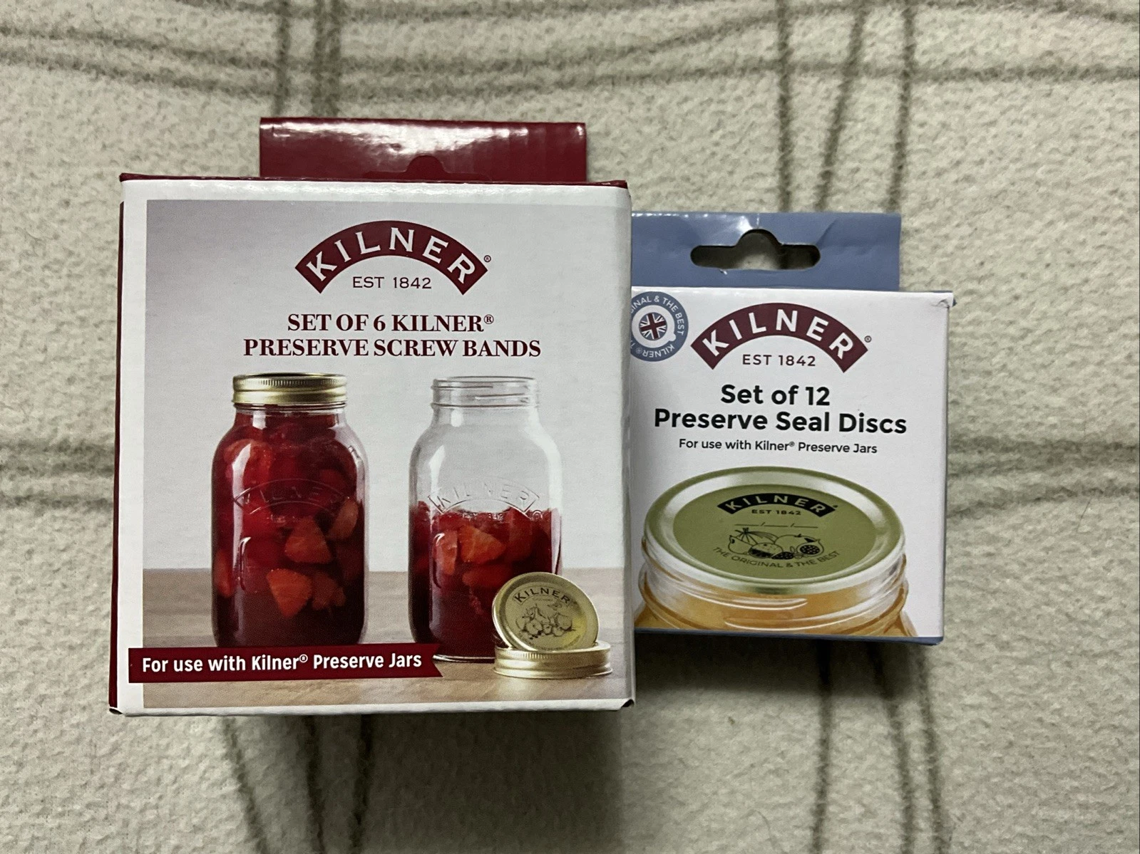 Kilner Preserve Screw Lid Bands 6-Pack + Set Of 12 Preserve Seal Disc 7cm