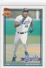 Bo Jackson-1991 Topps 40 Years Of Baseball #600-Royals Free Shipping!