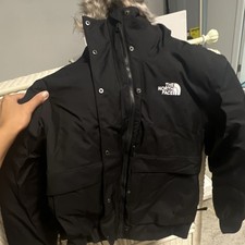 The North Face Mens L Black Hooded Down Puffe...
