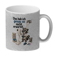 Wilfried WaschbäR Glitzer-Kaffeebecher Ganz Anders Als Gedacht Mit Spruch: Das