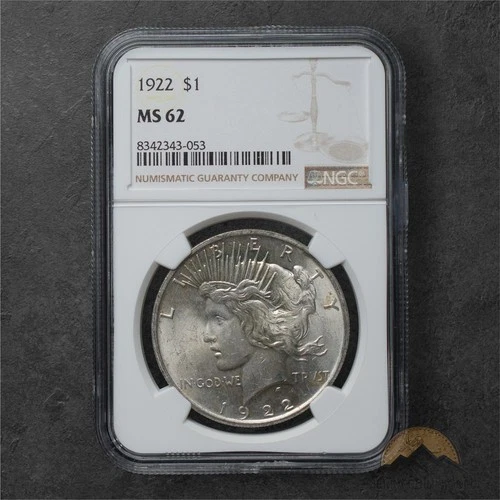 1922 Silver Peace Dollar $1 - NGC MS62 - Philadelphia