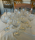 Set of 10 Vintage Libbey Arby’s Etched Winter Scene Wine Water Glass gold rim — photo 3