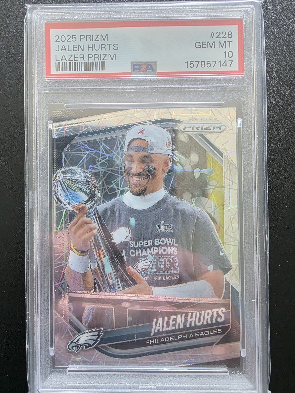 2025 Jalen Hurts Prizm  Lazer Super Bowl Variation  MVP PSA 10 🔥🔥🔥🔥🔥