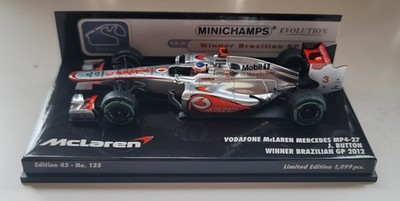 Miniature F1 McLaren Mercedes MP4-27 – Jenson Button #3, GP Brésil 2012 (1/43 Minichamps)