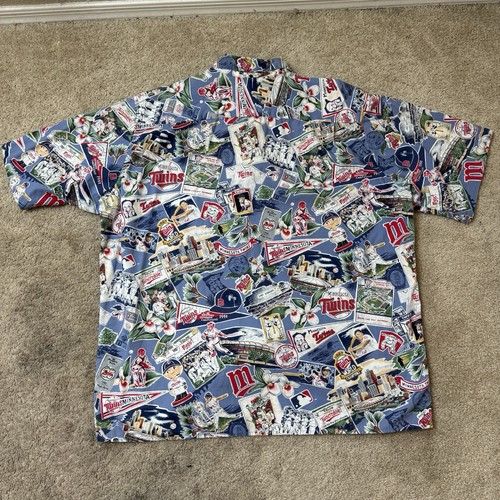Minnesota Twins Reyn Spooner Baseball Button Down Shirt Mens Size XL Cotton - Picture 2 of 4