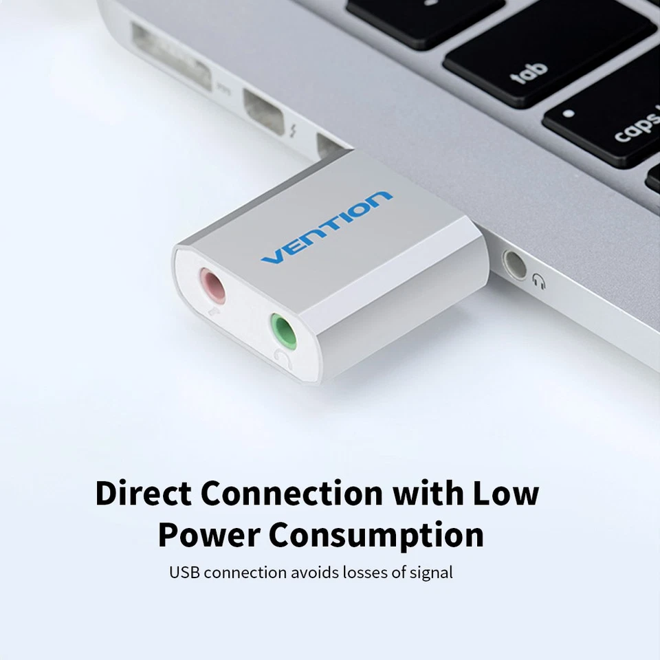 2-VENTION USB External Sound Card With 3.5mm Stereo Earphone Mic Adapter - Image 2 of 4