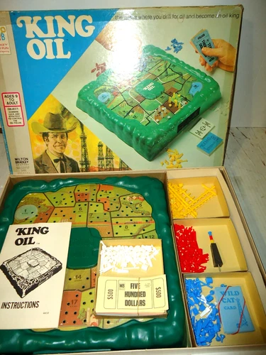 King Oil Board Game Milton Bradley  1974 Edition Vintage 100% Complete!