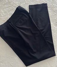 CALVIN KLEIN 34 x 32 Flat Front Men  s Black Dress Pants Polyester Blend