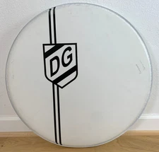 22" Resonant Bass Kick Drum Head White Coated "DG" Shield Graphic Monogrammed