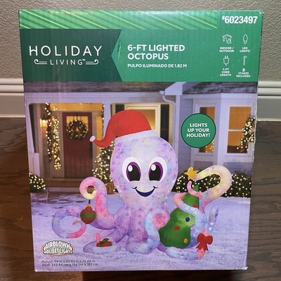 Holiday Living 6ft Octopus Lighted Christmas Airblown Inflatable Yard Decor NEW