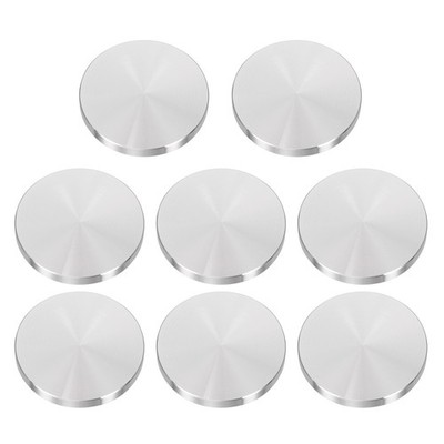 8pcs M8 Thread 50mm Diameter Round Shape Aluminum Disc Hardware Silver