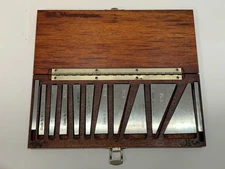 12 Piece SPI Angle Block Set 1/4 Thru 30 Degrees w/ Wood Case. Made In USA