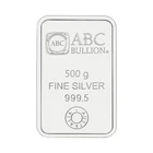 500 Grams 999.5 Eureka Fine Silver Bullion ABC Mint Certified Ingot Bar & Pouch