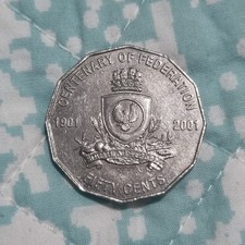 2001 50 Cent Centenary Of Federation - South Australia - Circulated
