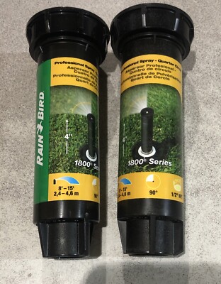 Rain Bird 1800 4'' Pop-Up Adjustable Circle Sprinkler Head 8 -15  90 Deg 2 Pk