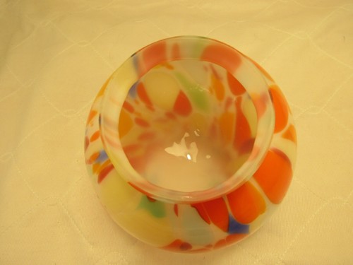 6" Art Deco Czech Multicolored End of Day Glass Globe Shade for Lamp/ Chandelier - Picture 11 of 15