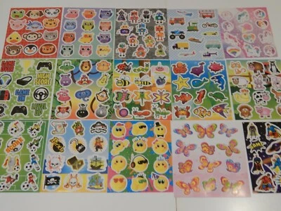 12 packs of Childrens Party Bag Stickers Sticker Sheets Fillers! Choose design! - Image 1 of 2