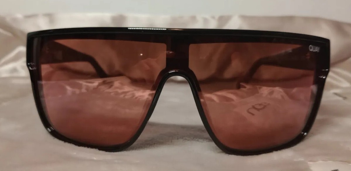 Quay Sunglasses NIGHTFALL CURVE Black Frame/BrownPink Lens NEW Quay Sunglasses NIGHTFALL CURVE Black Frame/BrownPink Lens  main image 2
