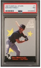 1987 FLEER ALL-STARS #1 DON MATTINGLY - PSA 7 - FREE SHIPPING! 