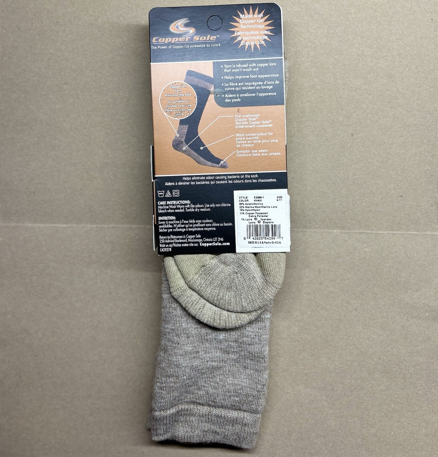 SAOLA Calze da donna con suola in rame beige cachi termiche da esterno suola ammortizzata taglia 9 11