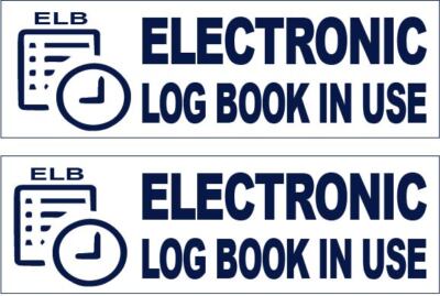 E-Log Device In Use Electronic Log Book (2 Navy Blue) Stickers 2.5'' x 8.0'' P185