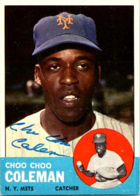 Choo Choo Coleman autographed baseball card (New York Mets) 1963