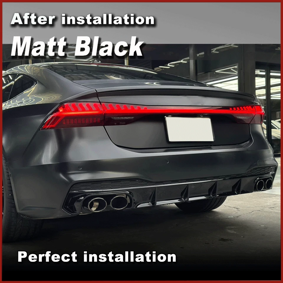 Labio difusor de parachoques trasero con puntas de escape para Audi A7 Quattro Sportback 2019-2020 Foto 4 de 4