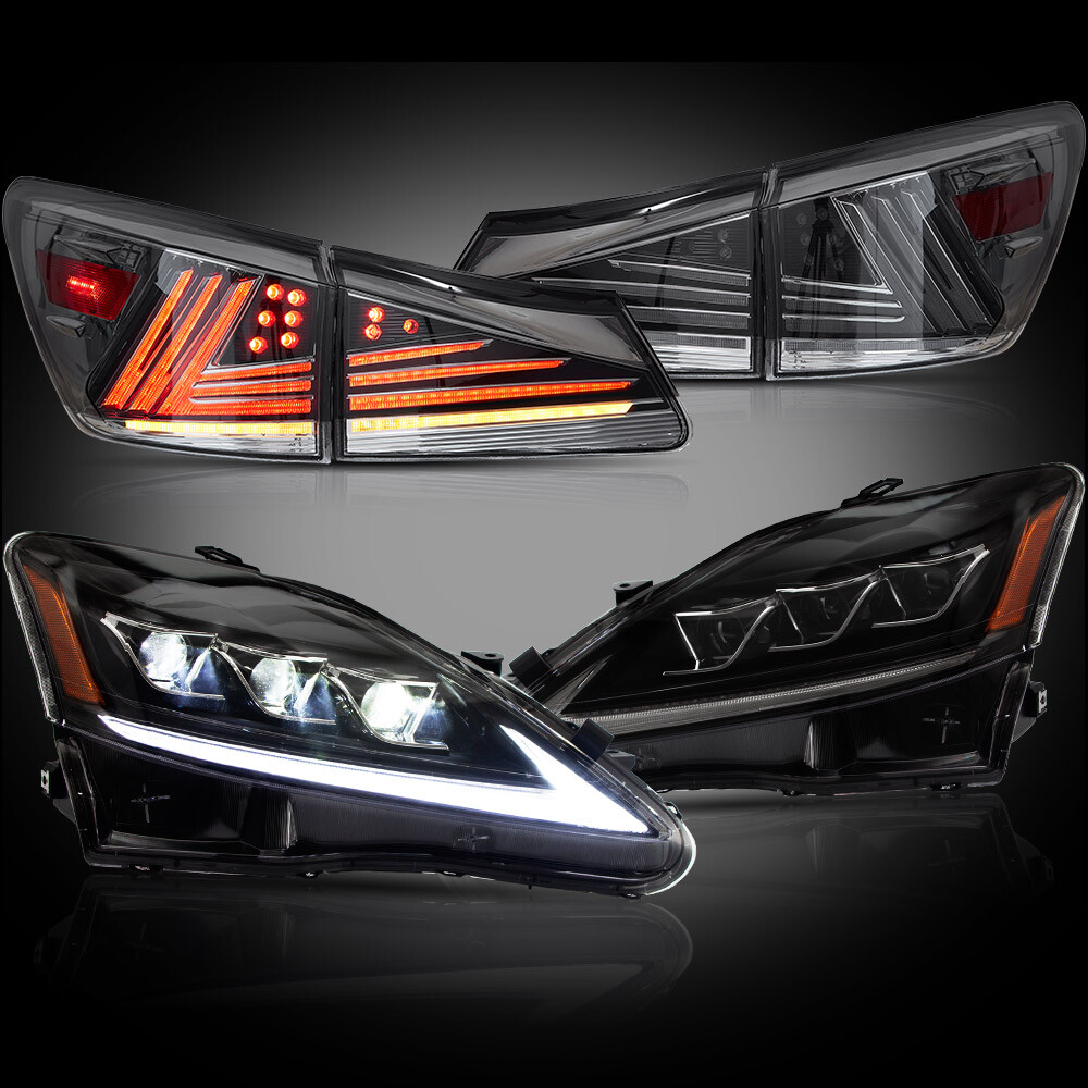 LEXUSis250/350 F用 VLAND製ヘッドライト VLAND FULL LED Headlights+Smoked LED Tail Lights For Lexus IS250