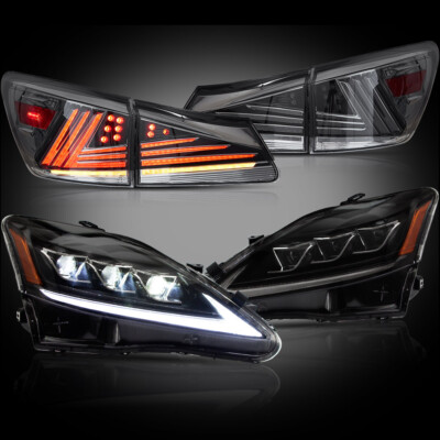 VLAND FULL LED Headlights+Smoked LED Tail Lights For Lexus IS250 350 IS F 06-13