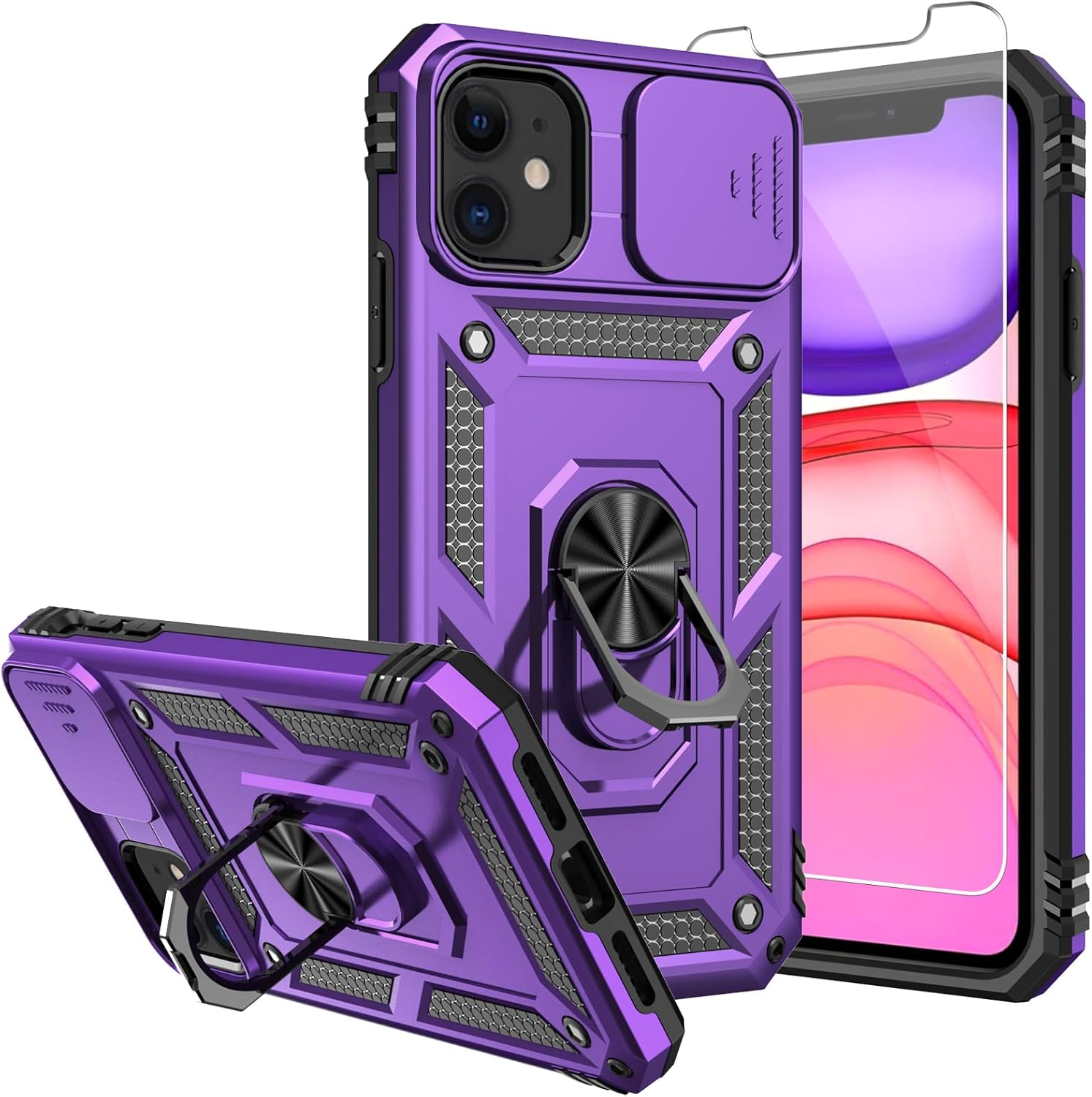 For Iphone 11 Case,With Screen Protectors and Camera Cover,[Military Grade] 16Ft