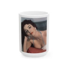 Joan Collins #566 (Vintage Female Icon) White Coffee Mug